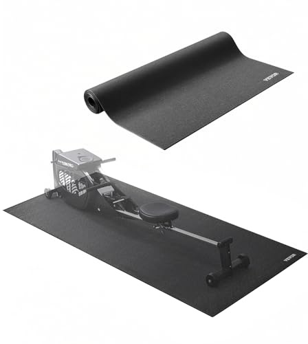 VEVOR Alfombrilla para Cinta de Correr, PVC Alta Densidad, Impermeable y Antideslizante, Ideal para Gimnasios en Casa, Equipo de Ejercicio, Protección Eficaz del Suelo, 760 x 1525 x 6 mm, Negro