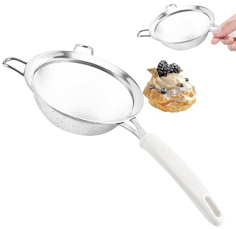 Colini a Maglia Fina, Setaccio Acciaio Inox Doppio Strato 0.5mm, Utensili da Cucina per Dolci e per Casa Professionale