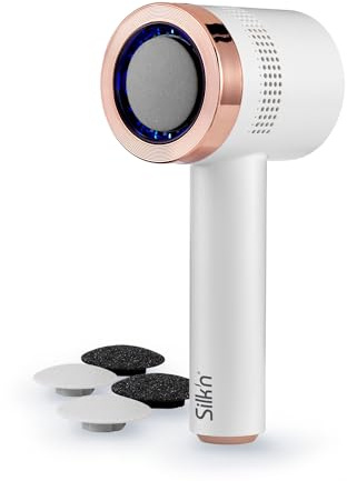 Silk'n Râpe Electrique Anti-Callosités - VacuPedi - Appareil électrique anti-callosités avec système d'aspiration à vide - Set avec extra Disques Exfoliants Fine et Medium (Or rose - USB-C)