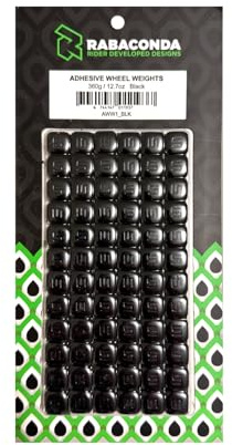 Rabaconda Motorcycle Wheel Weights 72pcs – Stick-On Type, 5g (0.18oz) Steel Segments – Vibration Resistant Adhesive Balance Weights for Street & Racing Wheels (Black)
