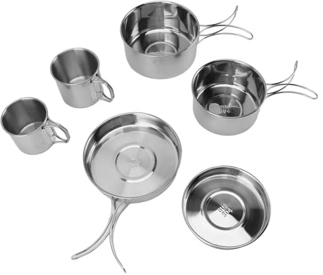 Hamwesh Juego de Utensilios de Cocina para Acampar, Juego de Cocina Al Aire Libre Multifuncional de Acero Inoxidable con un Diseño Ligero Portátil para Senderismo en la Barbacoa de la Playa