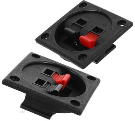 OKUMEYR 2 pezzi Morsetti per Casse Acustiche Doppio Connettori Robusti per Terminali Altoparlante Blocco di Collegamento per Fili Audio per Sistemi Home Theater e Subwoofer per