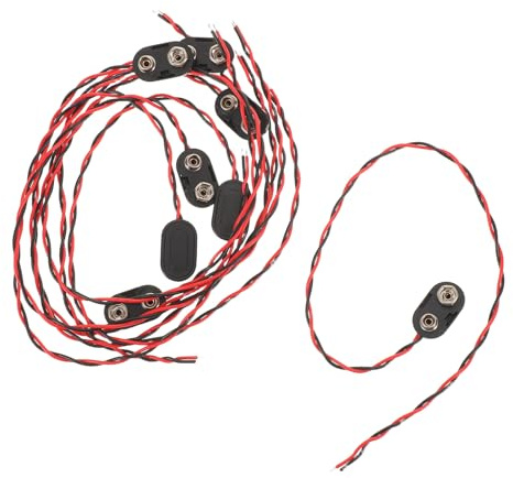 Conector de Batería de 9 Voltios Tipo I con Hebilla Rígida 8piezas | Cable de 300mm, Terminal a Presión, Metal y Plástico, Integración Precisa para Equipos Electrónicos