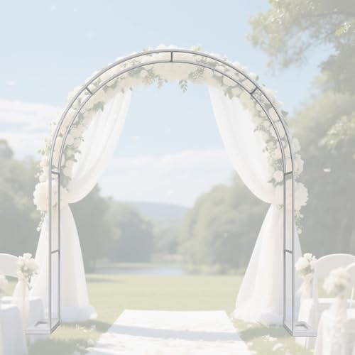 Enrejado de metal blanco para jardín para plantas trepadoras, rosas y decoración de boda, arco de fácil montaje, 260 x 230 x 40 cm, para patio y eventos