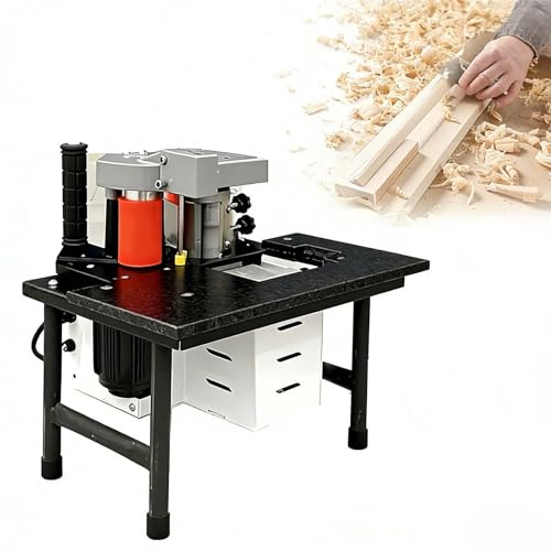 SIEEOUR Máquina Portátil De Cantear Carpintería, Rebordeadora Compacta 1200w, Velocidad Ajustable 5-10m/Min, Encolado Doble Cara, Con Control De Temperatura, Para Madera, Pvc, A-bs(Black)