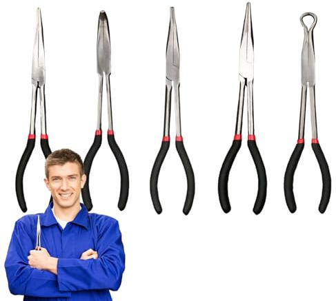 Set di pinze a punta fine, taglierine a filo con angoli di 25, 45 e 90°, pinze di precisione da 28 cm | per la Produzione di gioielli Lavori elettrici e riparazione