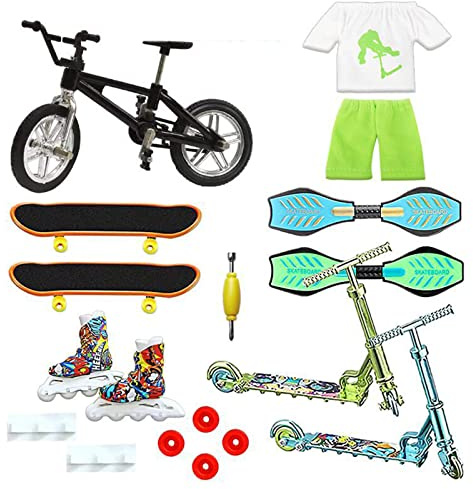 AMISENK Finger Skateboard Set Bike Scooter Swing Board Scooter Roller Skates Skateboards Finger Swing Board
