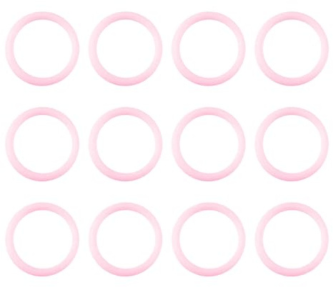 12 Stück Silikon Baby Schnuller Halter Clip,Gummi Kreis Schnuller Clip,Adapter Baby Beißring,Schnuller Halter Kleinkind,Für Show Oder Geburtstagsgeschenk,Rosa,Kiuiom