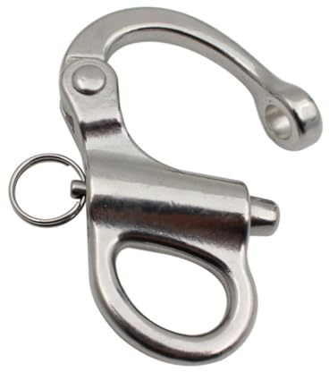 Lurrose Chain Shackle Stainless Steel Fixed Spring Hook for Yacht Rigging and Mooring Applications