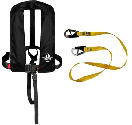 Set: 12skipper Automatik-Rettungsweste 165N ISO Harness inkl. Lifeline