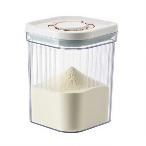 Dispenser per latte in polvere, contenitore per latte in polvere, con cucchiaio, adatto per la conservazione di latte in polvere, farina, miglio, fagioli rossi (trasparente)