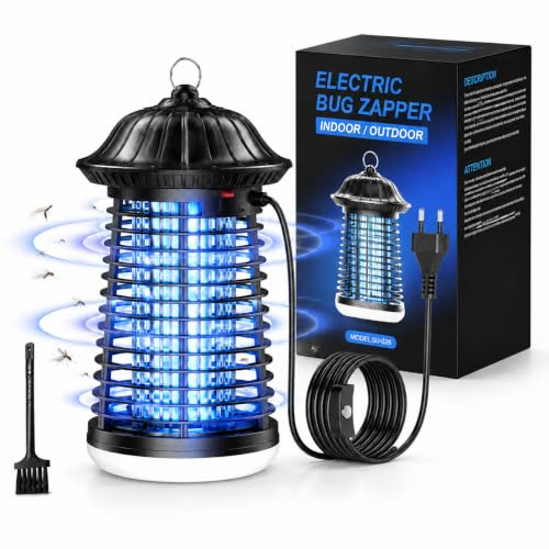 Lampe Anti Moustique,4200V Piege a Mouche,Câble 3m,Couverture 150 m² | éclairage LED, Tueur d'Insectes électrique IPX4 étanche,Intérieur et Extérieur