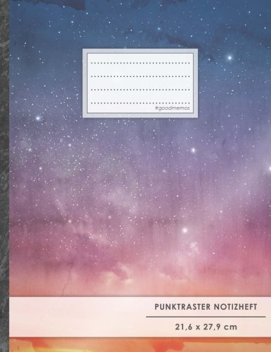 Punktraster Notizbuch • A4-Format, 100+ Seiten, Soft Cover, Register, „Sternhimmel“ • Original #GoodMemos Dot Grid Notebook • Perfekt als Skizzenbuch, Tagebuch, Handlettering Übungsbuch