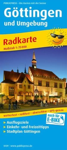 Göttingen und Umgebung: Radkarte mit Ausflugszielen, Einkehr- & Freizeittipps und Stadtplänen, wetterfest, reissfest, abwischbar, GPS-genau. 1:75000 (Radkarte: RK)