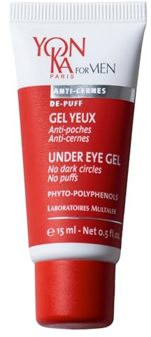 Yon-Ka för män ögongel 15 ml | 94 % naturliga ingredienser | Gel mot trötta ögon | Minskar mörka ringar och svullnad, stärker trötta ögon | lätt textur, noter av pepparmynta