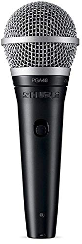 Shure PGA48 Dynamisches Mikrofon-Handheld-Mikrofon für Gesang mit Cardioid-Aufnahmemuster, EIN/Aus-Schalter, 3-pin-XLR-Stecker, 15 'XLR-zu-QTR-Kabel (PGA48-QTR)
