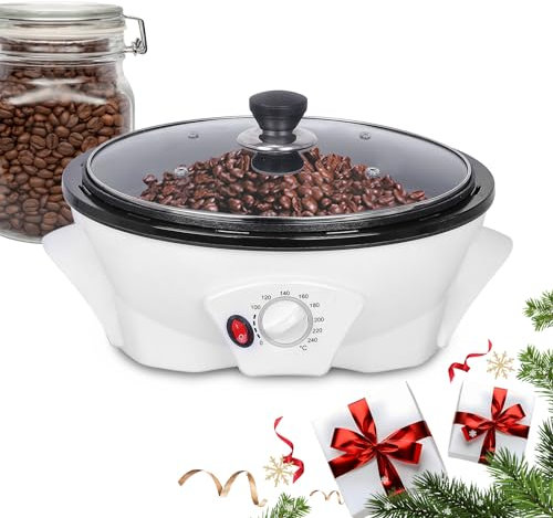Jiawanshun - Máquina tostador de café eléctrica de 500 g, tostador de frijoles de café de 0 a 240 °C, antiadherente, tostador de frijoles de cacahuete, 1200 W, 110 V