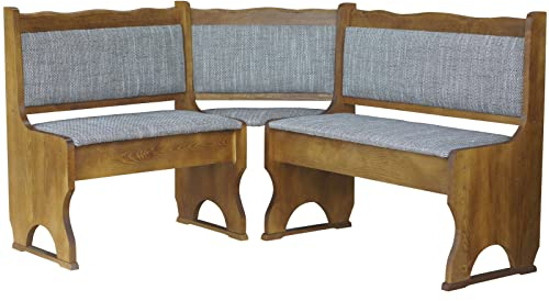k koma Polster Eckbank Kiefer Holz, Eiche Farbe mit Polsterung MASSIVHOLZ - NEU BEIGE (120 x 180)