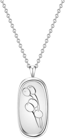 GLANZSTÜCKE MÜNCHEN Damen Kette 925/- Sterling Silber | rhodiniert, Ankerkette, Blume, Federring