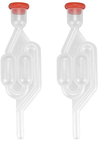 UTRUGAN 2 PCS Bonde de Fermentation Plus Bouchon Tubes Fermentation Barboteur Plastique Soupape d'Échappement de Fermentation SAS Airlock Bubbler Transparent pour Brassage de Bière Vin Cidre17.5*5.5cm