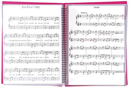 Notenmappe Musik A4 Chormappe Notenblattordner 30 Taschen Clef Notenblätter Konzert Chorfolder Musiknoten Notenordner Spiralbindung Projektmappe Wasserfest Musikordner Registermappe Büro Schule