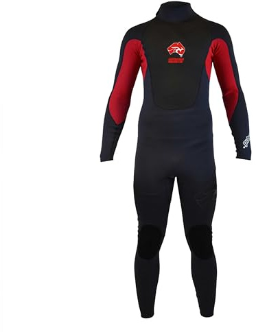 Australian Board Co Herren-Neoprenanzug, Pulse, volle Länge, 3/2 mm, weich und dehnbar, UV-Schutz, Rot, UK-Größe XXXL