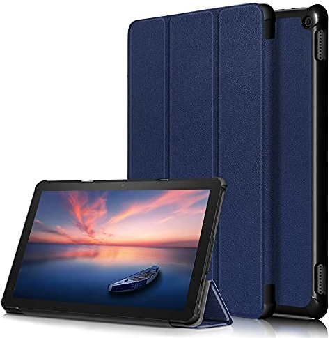 Kepuch Custer Hülle für Fire HD 10 2021/10 Plus,Smart PU-Leder Hüllen Schutzhülle Tasche Case Cover für Fire HD 10 2021/10 Plus - Blau