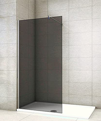 Acezanble Duschabtrennung 120x200cm Walk in Dusche Duschwand mit 10mm Rauchglas