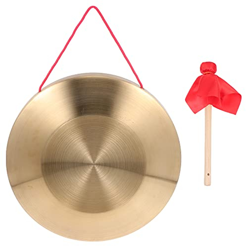Generic Gong mit Schlägel, Tam-Tam-Gong, traditionelles chinesisches Percussion-Instrument, Kupfer dekorativer Chau-Gong für Zuhause, Büro, 22 cm - 47T05O14D9O