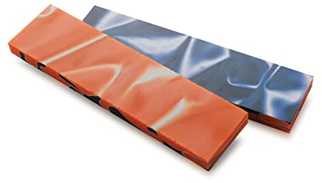 Woodriver Acrylic Knife Scale - 3/8 X 1-1/2 X 6 - Blue & Orange