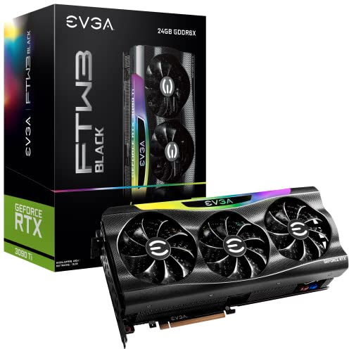 EVGA GeForce RTX 3090 Ti FTW3 BLACK GAMING, 24G-P5-4981-KR, 24GB GDDR6X, iCX3, ARGB LED, Backplate, Free eLeash