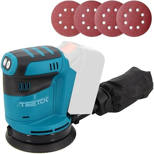 Cordless Random Orbital Sander for DBO180Z with 4pcs Sanding Sheets(Compatible with All Makita 18V Lithium-ion Batteries)-Batteries Not Included