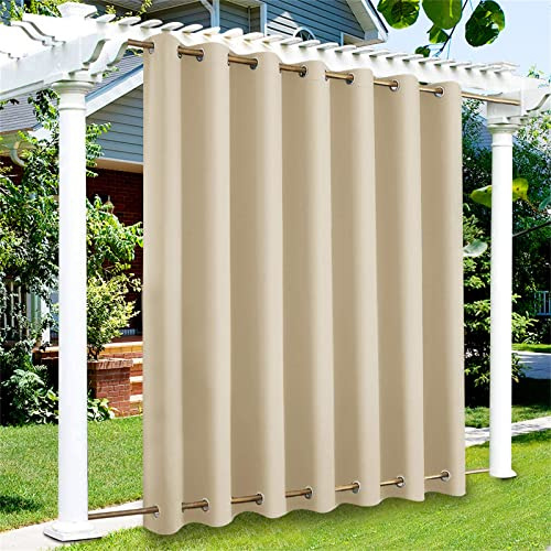 MINGPINHUIUS Outdoor Vorhang Wasserdicht mit Ösen (Oben und unten) – Garten Pavillon Terrasse Winddicht Verdunkelung Wärmeisoliert Sichtschutz Outdoor Vorhänge
