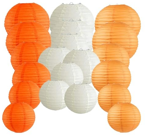 Laternenfest 20 stücke Papier Laterne 8 10 12 orange beige chinesische Kugel Papier lampion für Hochzeit Halloween Weihnachten Partys Events hängen dekor