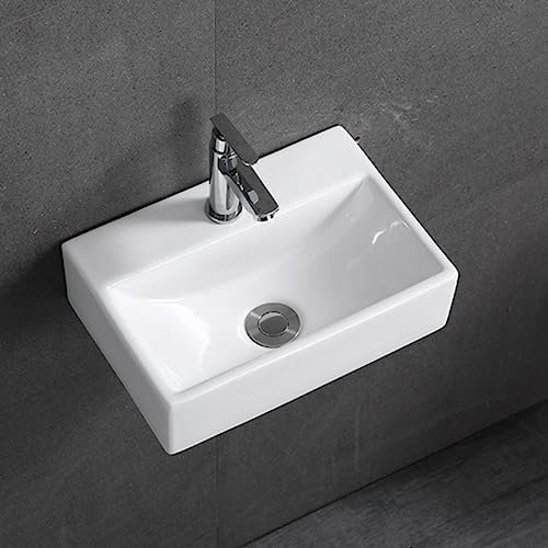 WC avec Lave Main Intégré Porcelaine Ceramic Corner Évier Mur De Salle De Bain Lavabo De Salle De Bain Vanociette De Lavabo Blanche (Pas De Robinet Et De Tuyau D'égouts) (Color : Square 355 * 245mm)
