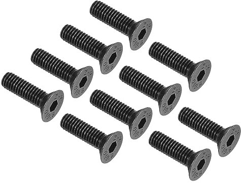 QUARKZMAN M6 x 20mm Esagonale Incassato Piatto Testa Svasata Viti x 50pz 10.9 Carbonio Acciaio Presa Testa Cappuccio Viti Bulloni per Macchine e Mobili, [Nero]