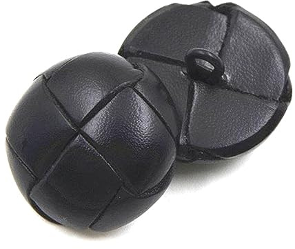 5 Stück Lederbezogene Knöpfe 15/19/21/23/26mm Schwarz/Brauner Lederknopf für Mäntel, Jackenknöpfe, Schwarz, 23mm