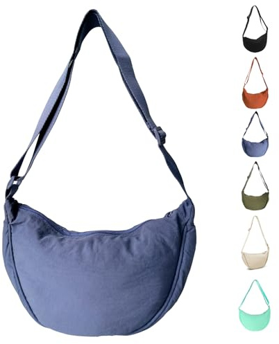Uwiyo Borsa a Mezzaluna da Donna in Nylon, Borsa a Tracolla Hobos Portatile Con Tracolla Regolabile per Uso Quotidiano