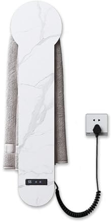 Toallero Eléctrico losa de Roca, Secatoallas Radiador Electrico Pared, Calentador de Toallas Baño con Pantalla LCD Temporizador Termostato Inteligente,Blanco,Right Line