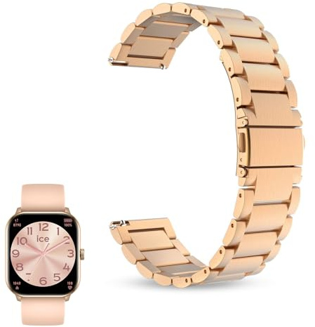 Compatible pour ICE-WATCH Metal Acier Classique Bracelet De Remplacement Compatible pour ICE-WATCH - Ice Smart Montre Connectée Femme 1.85 inch