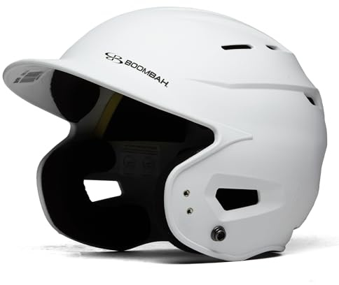 Boombah DEFCON Solid Matte Batting Helmet Sleek Profile NOSCAE White - Size Junior 6 1/4 - 7