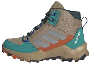 adidas Unisex Kinder Terrex AX4R MID Hiking Shoes Schuhe zum Wandern, Cardboard/Matte Silver/Pure Teal