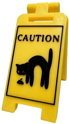 Lustiges Katzen-Warnschild – Katzen-Erbrochenes Warnschild | niedliches Gag Black Cat Yard Warnschild | Lustiges Katzenschilder | Katze Erbrochenes Schild | niedliches Gag Black Cat Sign |