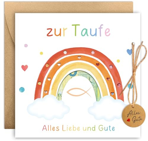 Happirra Taufkarte Mädchen Geldgeschenke Verpackung mit Umschlägen, Taufgeschenke für Mädchen, Geldgeschenk Taufe Geschenk Mädchen, Glückwunschkarten zur Taufe, Geschenke zur Taufe Mädchen