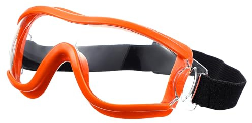 Uxcell Gafas de seguridad, antivaho, resistentes a los arañazos, lente transparente, protección ocular al aire libre, gafas de seguridad para hombres y mujeres, laboratorio industrial, color naranja