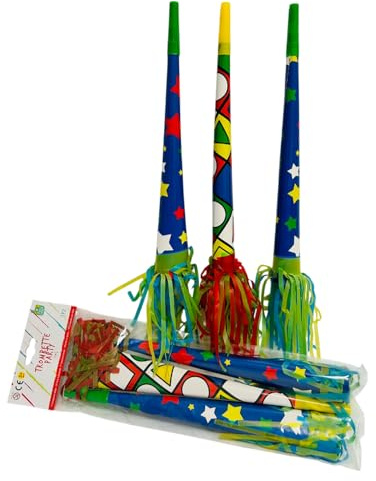 Juego de 3 trompetas maxi de 33 cm, trompetas, silbato de lujo, silbato para fiestas, trompetas, de papel, silbato de plástico, para niños, adolescentes, adultos, fiestas, carnaval, regalos,