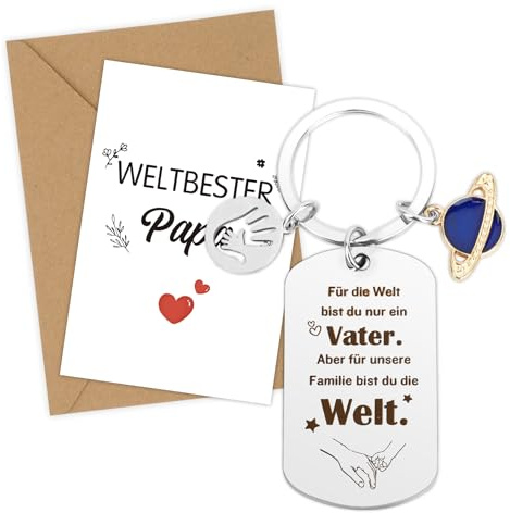 OZOSHINE Papa Geschenk Schlüsselanhänger Vatertag Bester Papa Geburtstagsgeschenk Vater Männer Stiefvater Schwiegervater Geburtstag Von Söhne Und Töchter Geschenke Mit Karte Umschlag Ostergeschenke