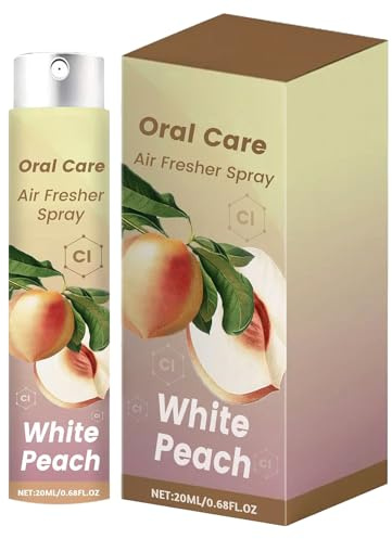 Spray Rafraîchissant pour l'Haleine,Mauvaise Haleine Spray Petit Portatif,Soin Buccal Menthe,Sérum Haleine Fraîche Portable,Convient pour une Utilisation Quotidienne,Saveur de Pêche,20ml