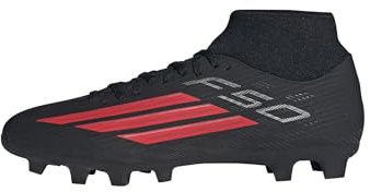 adidas Unisex F50 Club Mid Cut Firm Ground/Multi Ground Football Boots, core Black/Lucid red/core Black, 7 UK