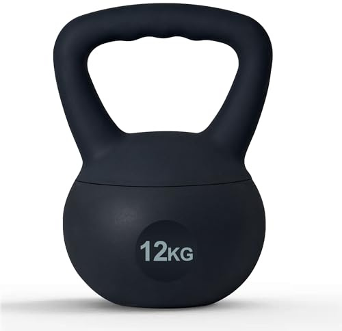 SDHYL Soft Kettlebell Kettlebell Workout für Frauen Männer für Training, Fitness Krafttraining zu Hause oder im Fitnessstudio, Gewicht 12kg, schwarz